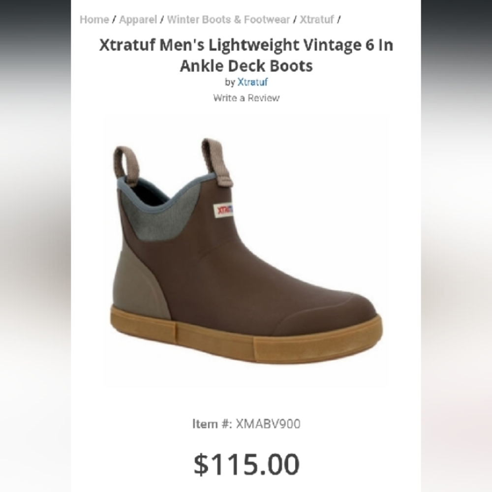 Xtratuf 6" Vintage brown ankle deck boots NWOT make an offer